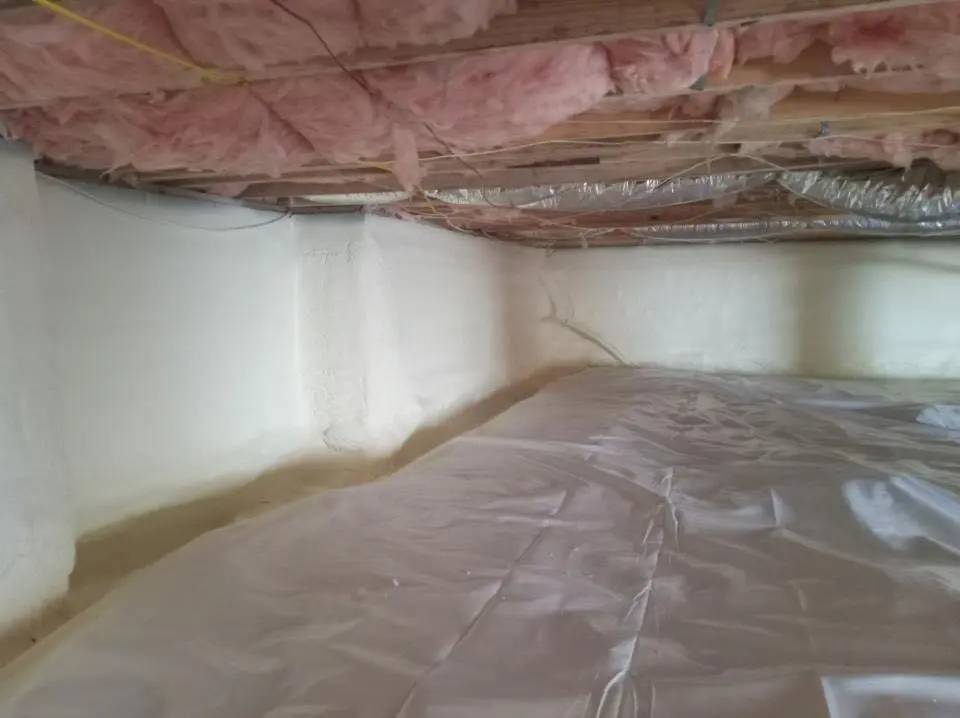Crawl space encapsulation with closed-cell spray foam for Attic Insulation in North Hanover